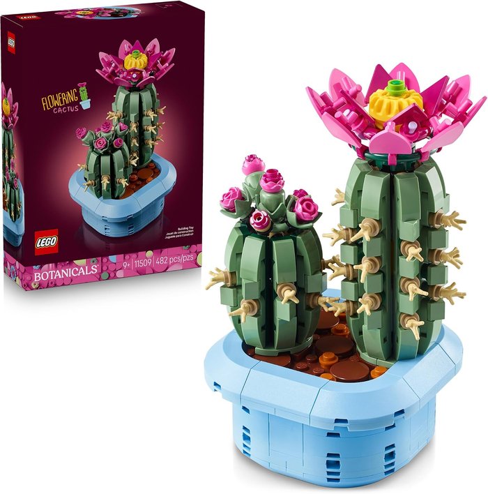 LEGO Cacto Florido 11509 da coleção Botanical: cacto de montar com flores cor-de-rosa em vaso decorativo