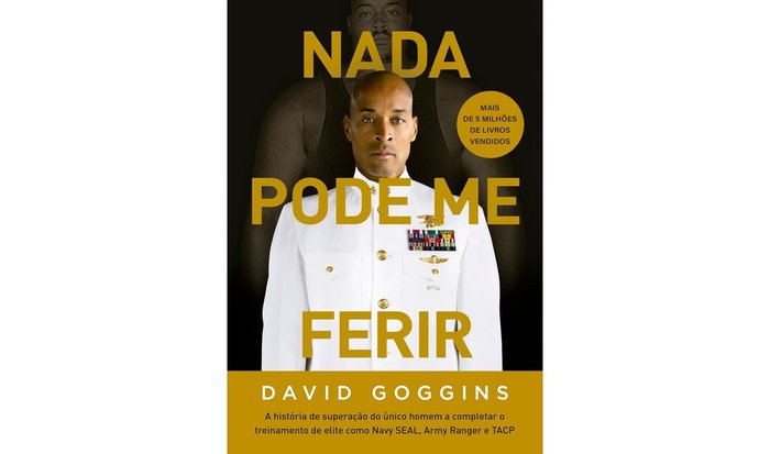 Livro Nada pode me ferir, de David Goggins, capa com rosto do autor